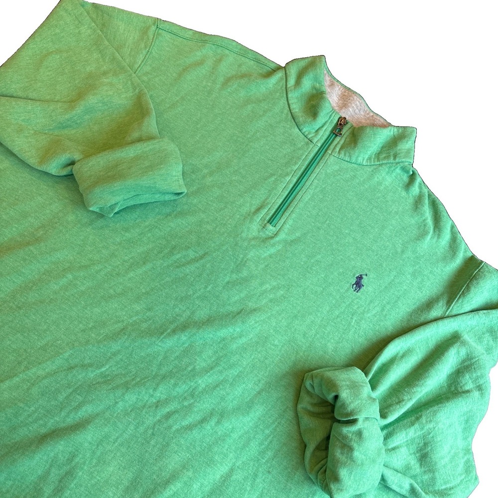 Vintage Polo Ralph Laurent Luxury Jersey Quarter-Zip Pullover Men's XXL
